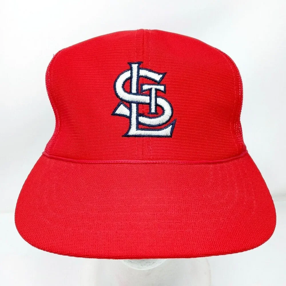 Vintage St. Louis Cardinals MLB Baseball Red Mesh Trucker Rope Hat Cap Snapback